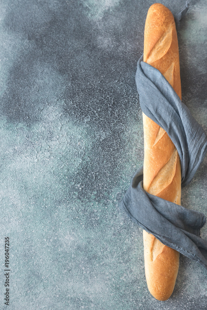 Canvas Prints Baguette on the wooden background