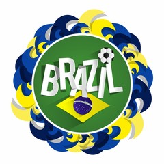 Creative Abstract Brazilian Soccer Team vector illustration