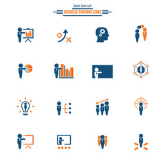 Business training icon set