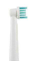Electric toothbrush isolated on white. Close-up