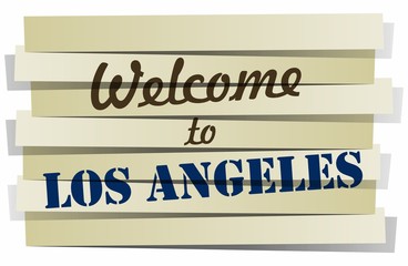 Abstract Welcome To Los Angeles Banner vector Illustration