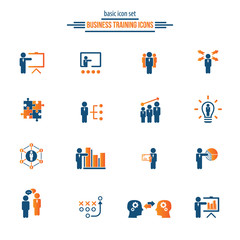 Obraz premium Business training icon set