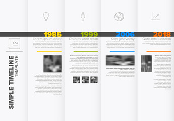 Four Section Timeline Infographic Layout