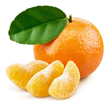 tangerines with leafs