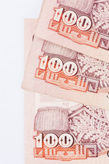 Close up detail Colombia paper money