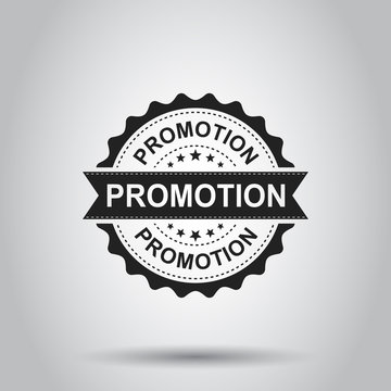 Promotion grunge rubber stamp. Vector illustration on white background. Business concept promotion stamp pictogram.
