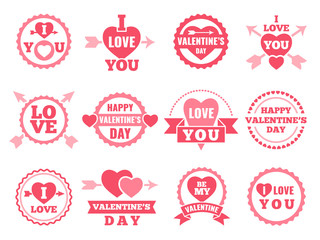 Heart, lips and other symbols of lovers. Vector pictures set for valentine day