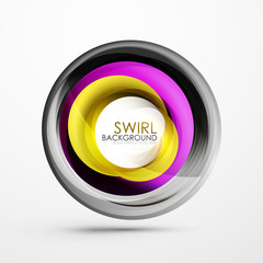 Abstract swirl banner, circle vector abstract background with copy space