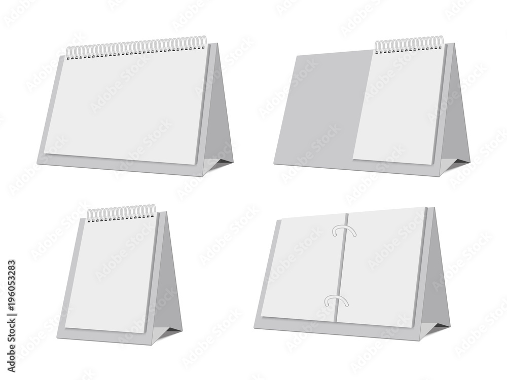 Aufkleber empty desktop calendars. empty vector template