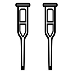 Crutch wooden. Icon