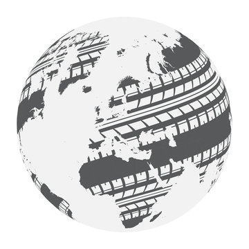 recommend clip art: World map tire tracks