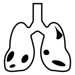 Human lungs. Icon.