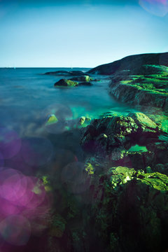 Colorful Baltic rocky seashore