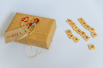 craft gift box for mother day on white background