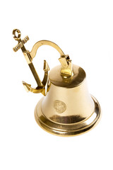 Fototapeta na wymiar Vintage ship bell on white background