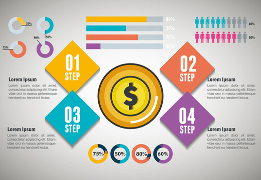 business infographic template icons vector illustration design