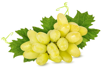 Fresh grapes isolated on white background with clipping pass