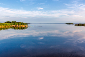 Landscape with lake and beautiful sky