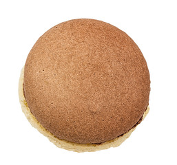 Macaron  chocolate isolated on white background with clipping path