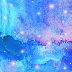 Abstract watercolor galaxy sky background. Watercolor texture for design