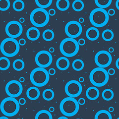 Circles seamless pattern. Modern stylish texture. Repeating or looping abstract trendy outline circles background. Vector Illustration. Blue color