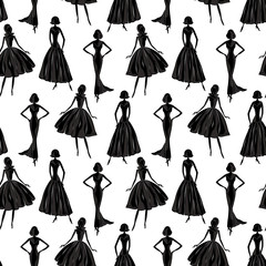 seamless background of the elegants women