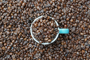 a cup of coffee beans