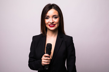 Woman with microphone