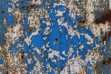 The texture of the old peeling paint, old metal