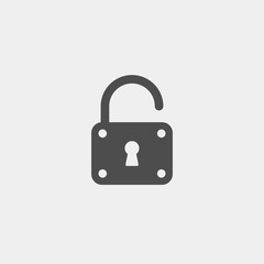 Padlock flat vector icon