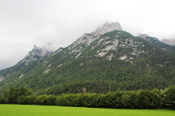 The Karwendel mountain viewed from Mittenwald, Germany