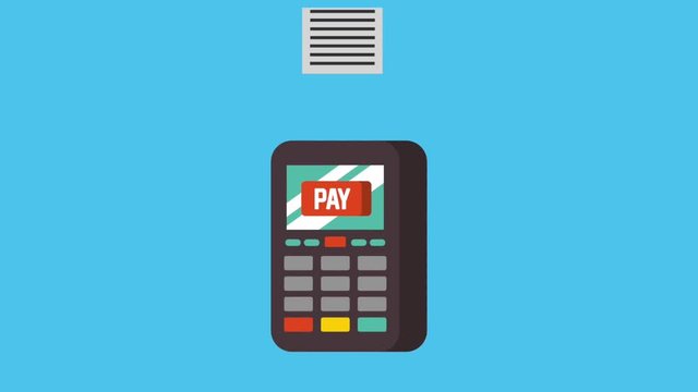 animation dataphone payment online technology