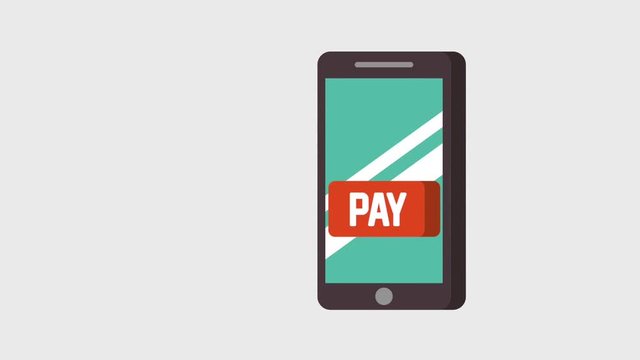 smartphone credit card payment online and receipt animation