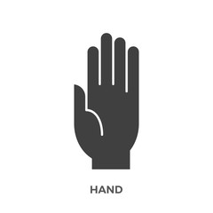 Hand Glyph Vector Icon Isolated on the White Background.