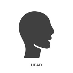 Head Glyph Vector Icon Isolated on the White Background.