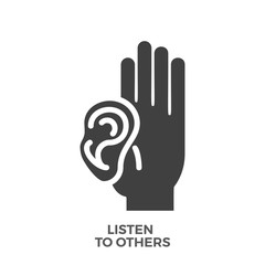 Listen to Others Glyph Vector Icon Isolated on the White Background.