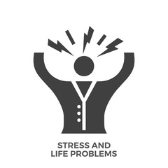 Stress and Life Problems Glyph Vector Icon Isolated on the White Background.