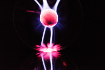 Electricity fire-ball. Abstract photo of electric waves.