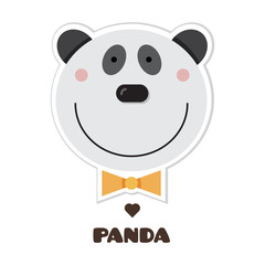 Panda. Sticker. Vector illustration.