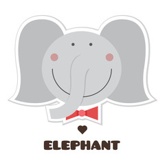 Elephant. Sticker. Vector illustration.