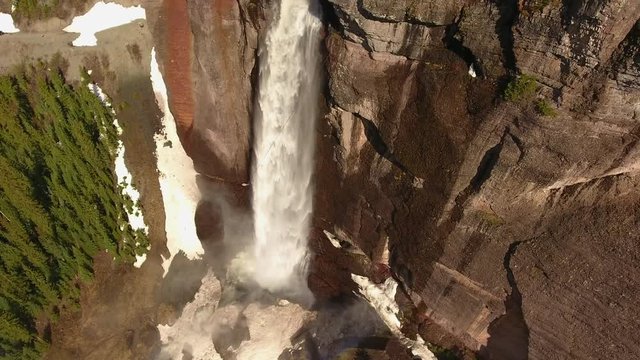 High Above Gigantic Colorado Waterfall and Cliff