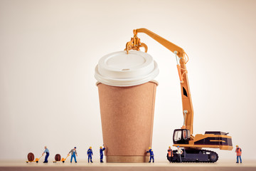 Coffee making concept. Macro photo