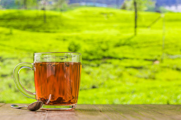 Tea in a glass cup