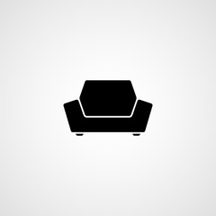 Armchair black icon. Vector