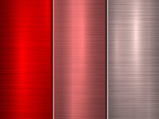 Red, bronze and pink metal technology background with polished, brushed circular concentric texture, chrome, silver, steel, for design concepts, web, wallpapers and prints. Vector illustration.