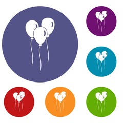 Balloons icons set