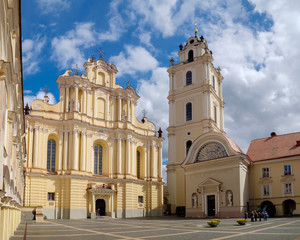 Fototapeta na wymiar St. Johns Church and Bell Tower inside the Vilnius University ensemble, Vilnius, Lithuania.