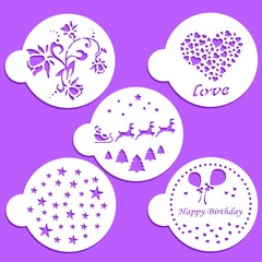 Celebration coffee stencils 