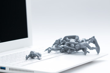 cyber wars, soldiers on the keyboard