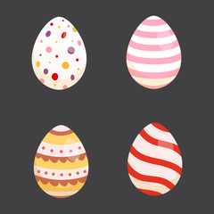 Set Easter eggs, collection of vector illustration in cartoon style, isolated.